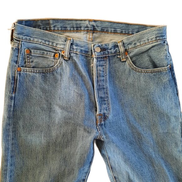Levis 501 Jeans Mens Jeans 34 x 30 Stonewash 501-0193 Button Fly - Picture 4 of 12